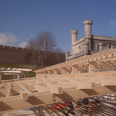 glulam beams at lincoln castle