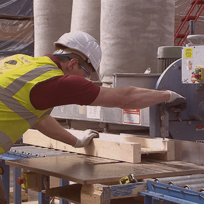 operative cutting i-joist using a saw